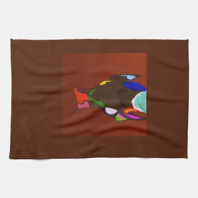 Elf Map Art Kitchen Towel Geschirrtuch (Horizontal)