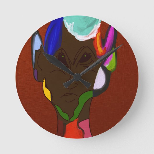 Elf Map Art  Runde Wanduhr (Vorderseite)