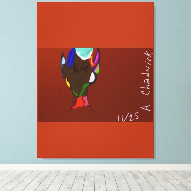 Elf Map Art Stretched Canvas Print Leinwanddruck (Insitu (Holzboden))