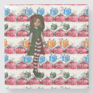 Elf Marble Stone Untersetzer Weihnachten