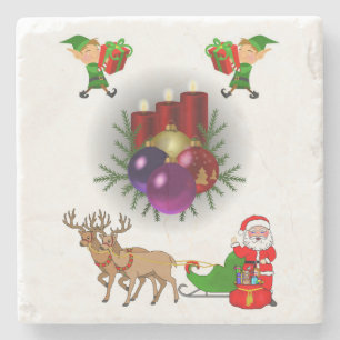 Elf Marble Stone Untersetzer Weihnachten