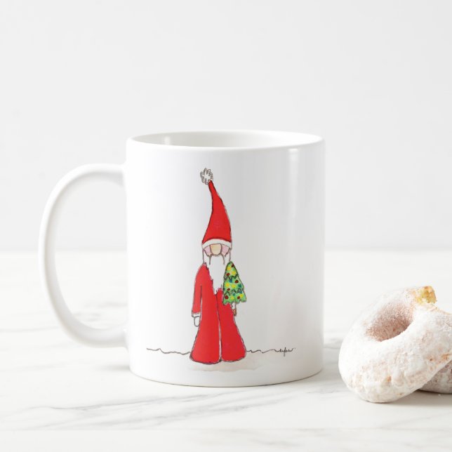 Elf mit Baum Kaffeetasse (Mit Donut)