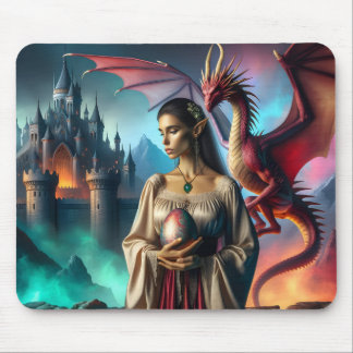 Elf mit Drachenei Mousepad