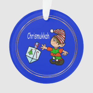 Elf mit Dreidel Chrismukkah Ornament