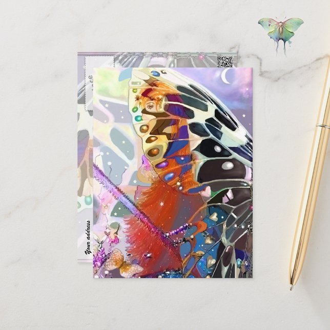 Elf mit Fairies Postkarte (Von Creator hochgeladen)