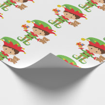 Elf mit Geschenken und weißem Hintergrund