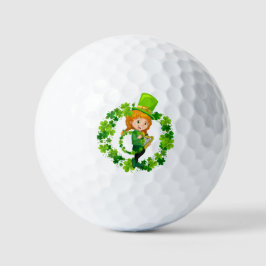 Elf mit Harfe. St.Patrick's Day. Golfball