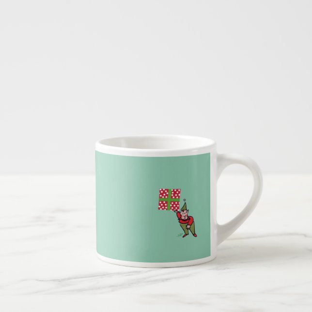 Elf mit Polka Dot Geschenk links Hand Espresso Tas Espressotasse (Rechts)