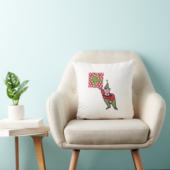 Elf mit Polka Dot Geschenkkissen Kissen (Stuhl )