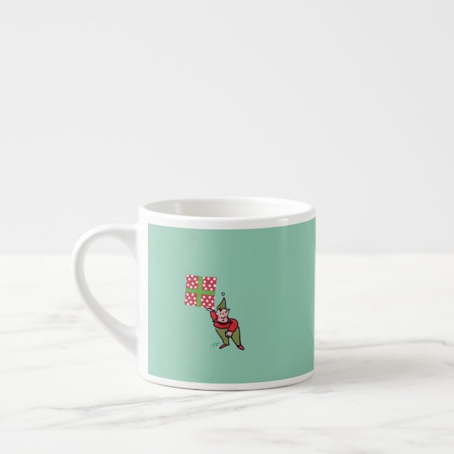 Elf mit Polka Dot Gift Espresso Tasse (Links)
