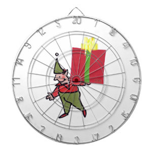 Elf mit roter Schachtel Dartscheibe