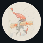 Elf mit Weihnachtsgeschenk, alte Illustration Runder Aufkleber<br><div class="desc">Wasserfarbe signiert von Signe Kock Silow. Tomtenisse med julklapp (Weihnachtsmann oder Elf mit Weihnachtsgeschenk) Der Jultomt (oder Tomte, Tomtar, falls Plural) hat sich zu einem Vater Weihnachten/Weihnachtsmann zusammengeschlossen, wobei die Elemente seines skandinavischen Hintergrundes erhalten geblieben sind. Traditionell wird das Tomte Geschenke am Abend der Weihnachtsfeier liefern. von Kardemummadesign Besuchen Sie...</div>