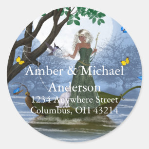 Elf mit weißem runder aufkleber