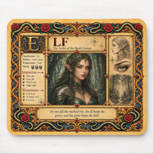 Elf, mittelalterliche Bestiarien-Kunst Mousepad