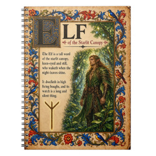 Elf, mittelalterliche Bestiarien-Kunst Notizblock