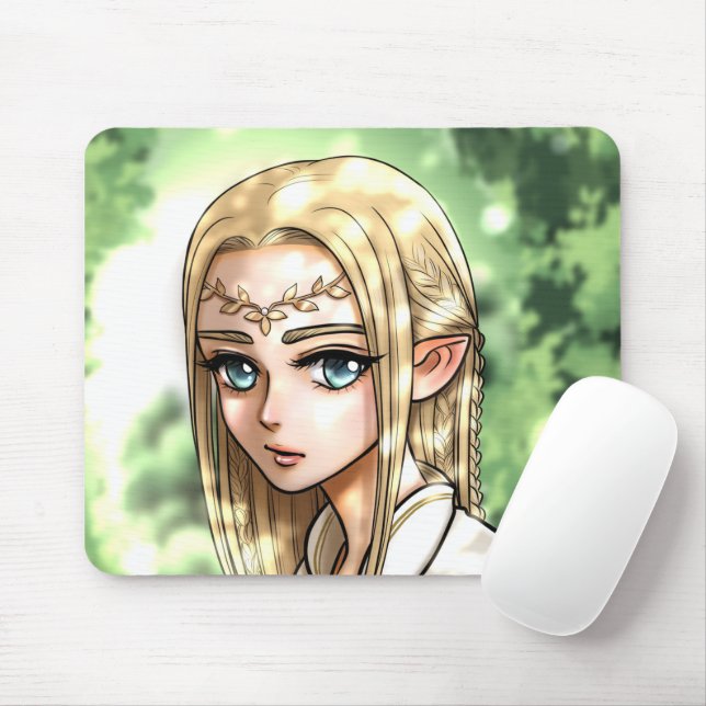 Elf Nymph Anime Manga Style Character Mousepad (Mit Mouse)