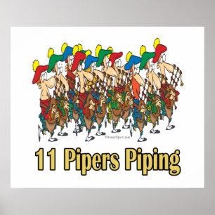 elf Pfeifer pfeifend 11. Weihnachtstag Poster