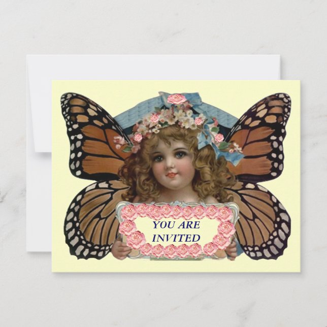 ELF-PRINZESSIN PARTY INVITE BUTTERFLY EZ FERTIGEN EINLADUNG (Vorderseite)