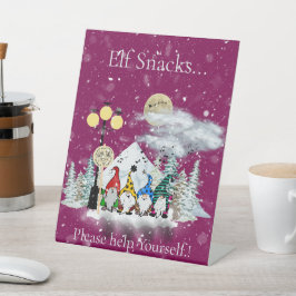 Elf Quartet Weihnachtsgebäck Party Snacks Sockelschild