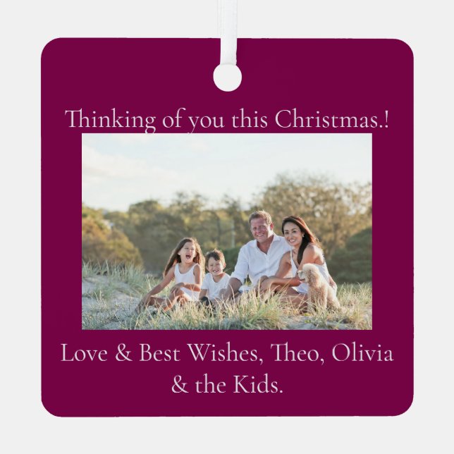 Elf Quartett Weihnachts-Foto Tree Ornament (Rückseite)