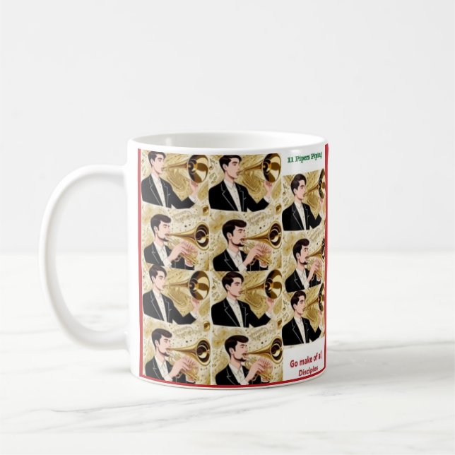 Elf Rohrleitungen, 11. Tag der Weihnachtsfeier Tas Kaffeetasse (Links)
