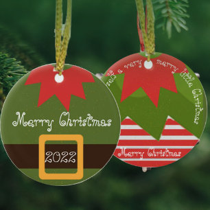 Elf Rot Grün Hab Dir Ein Fröhliches Weihnachtsfest Keramik Ornament