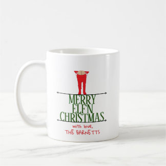 Elf-Scherereien Weihnachtsgruß-Schild Kaffeetasse
