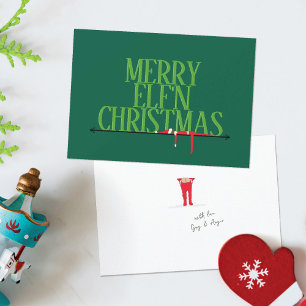 Elf-Scherz-Grußkarte Weihnachtskarte Feiertagskarte