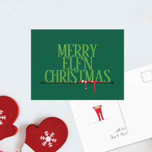Elf-Scherz-Grußschild-Weihnachtspostkarte Feiertagspostkarte