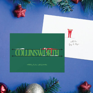 Elf-Scherz Name Schilder Jäger Grün Weihnachten