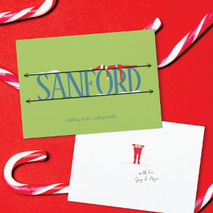 Elf-Scherz Name-Schilder Teal & Grün Weihnachten