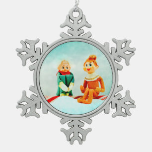 Elf Schneeflocken Zinn-Ornament
