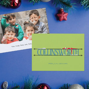 Elf Shenanigans Name Sign Foto Christmas Card Feiertagskarte