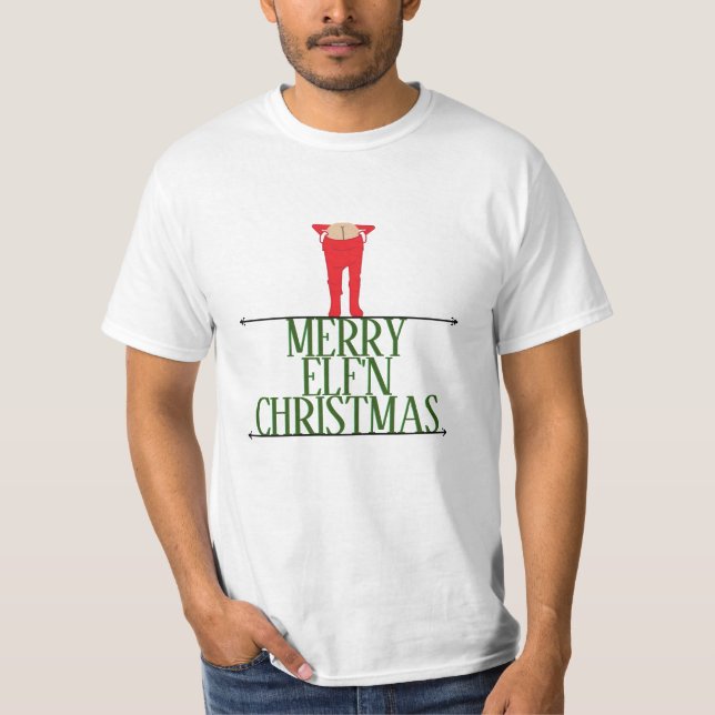 Elf Shenanigans Weihnachten T-Shirt (Vorderseite)