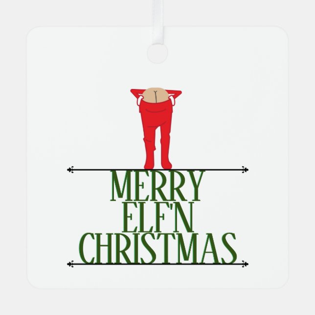Elf Shenanigans Weihnachtsgrüße Ornament Aus Metall (Vorderseite)