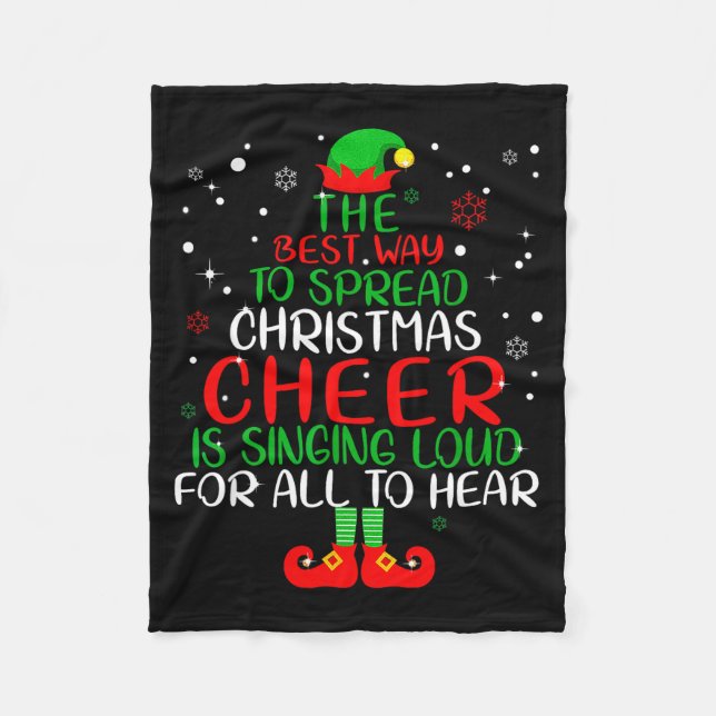 Elf Shirt The Way To Spread Christmas Cheer Boys M Fleecedecke (Vorderseite)