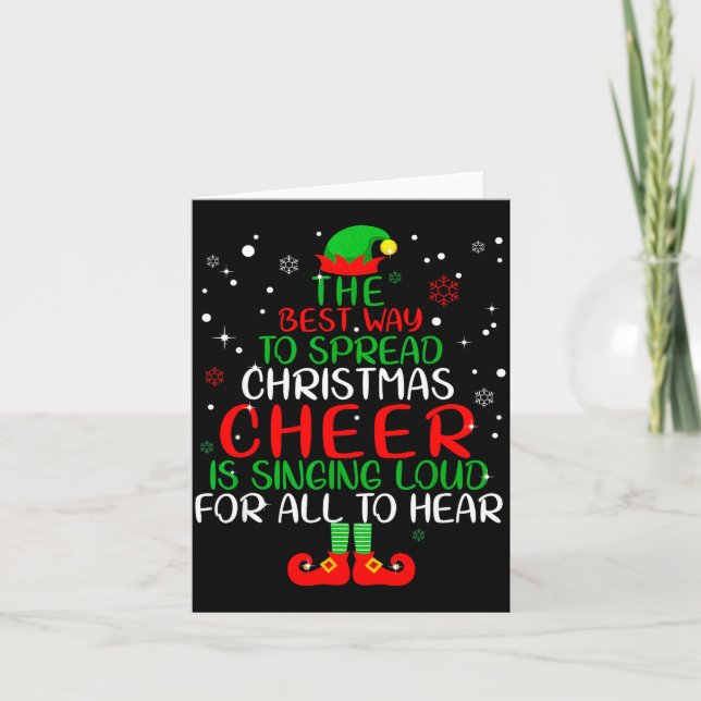 Elf Shirt The Way To Spread Christmas Cheer Boys M Karte (Vorderseite)