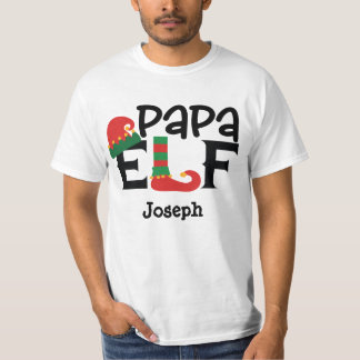 Elf Shoe Papa Elf Hinzufügen Name Personalisierter T-Shirt