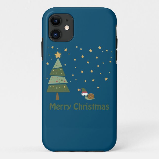 Elf Snail Christmas Scene Case-Mate iPhone Hülle (Rückseite)