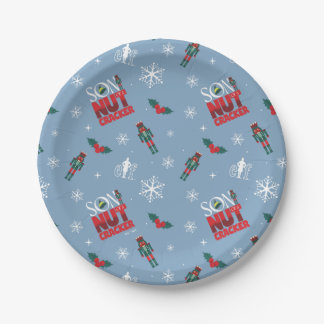 Elf "Sohn eines Nutcrackers" Wintermuster Pappteller