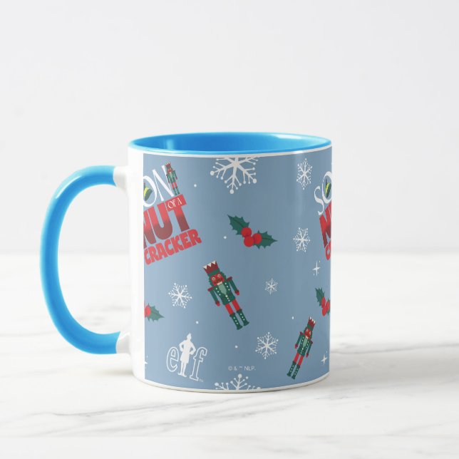 Elf "Sohn eines Nutcrackers" Wintermuster Tasse (Links)