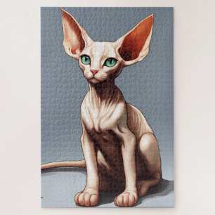 Elf-Sphynx-Katze Kunst Cartoon-Illustration Puzzle