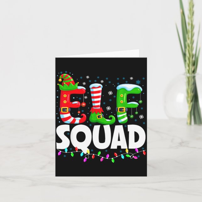 Elf Squad Christmas Family Matching Xmas Pajamas  Karte (Vorderseite)