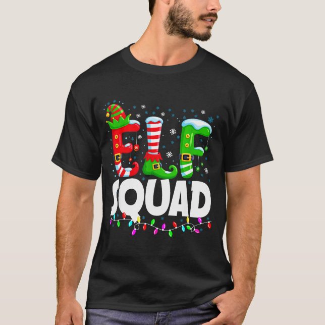 Elf Squad Christmas Family Matching Xmas Pajamas  T-Shirt (Vorderseite)