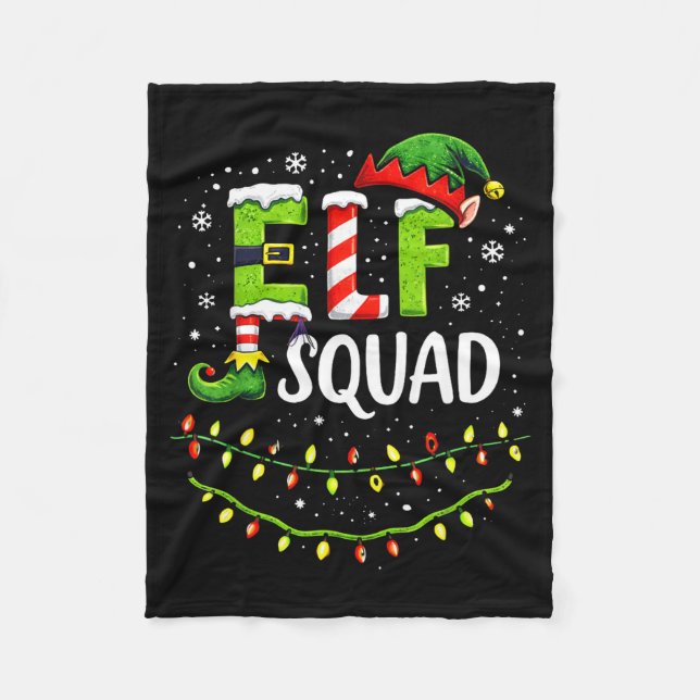 Elf Squad Christmas Lights Matching Holiday Crew  Fleecedecke (Vorderseite)