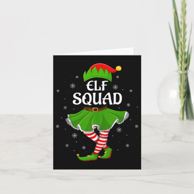 Elf Squad Christmas Matching Family Girls Women El Karte (Vorderseite)
