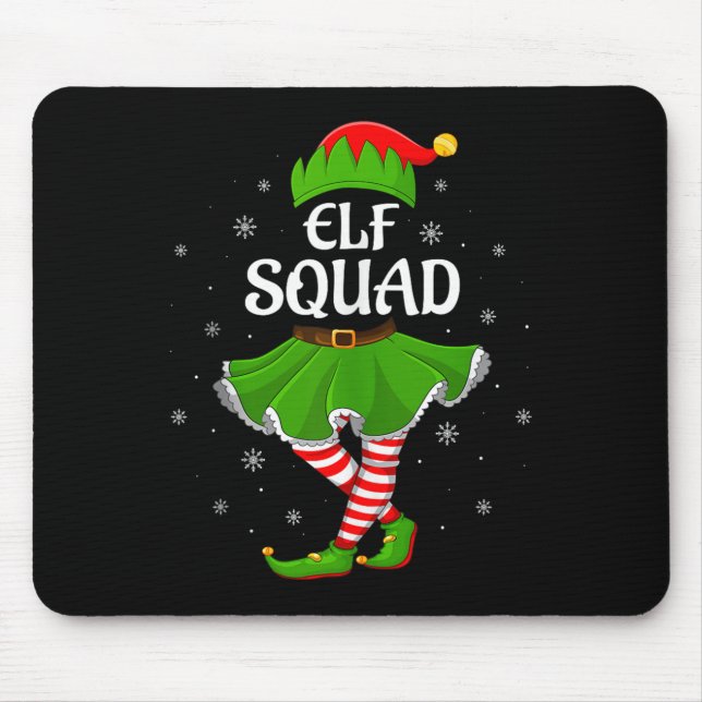 Elf Squad Christmas Matching Family Girls Women El Mousepad (Vorne)