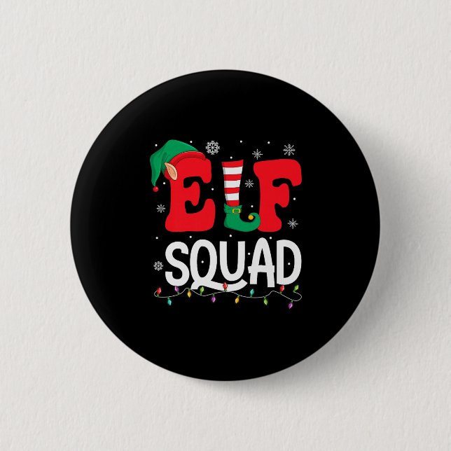 Elf Squad Christmas Matching Family Group Elf Xmas Button (Vorderseite)