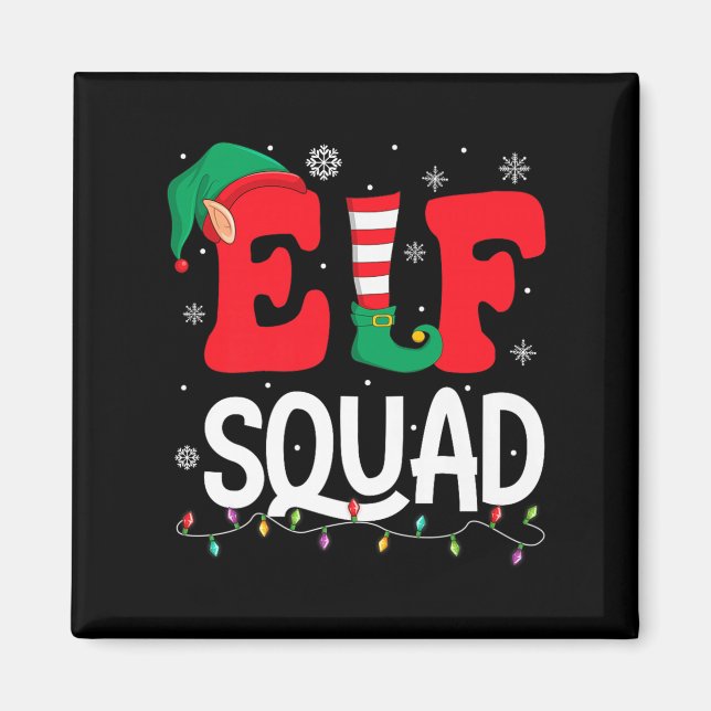 Elf Squad Christmas Matching Family Group Elf Xmas Magnet (Vorne)