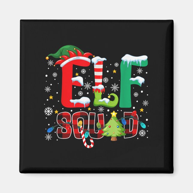 Elf Squad Family Christmas Matching Xmas Pajamas B Magnet (Vorne)